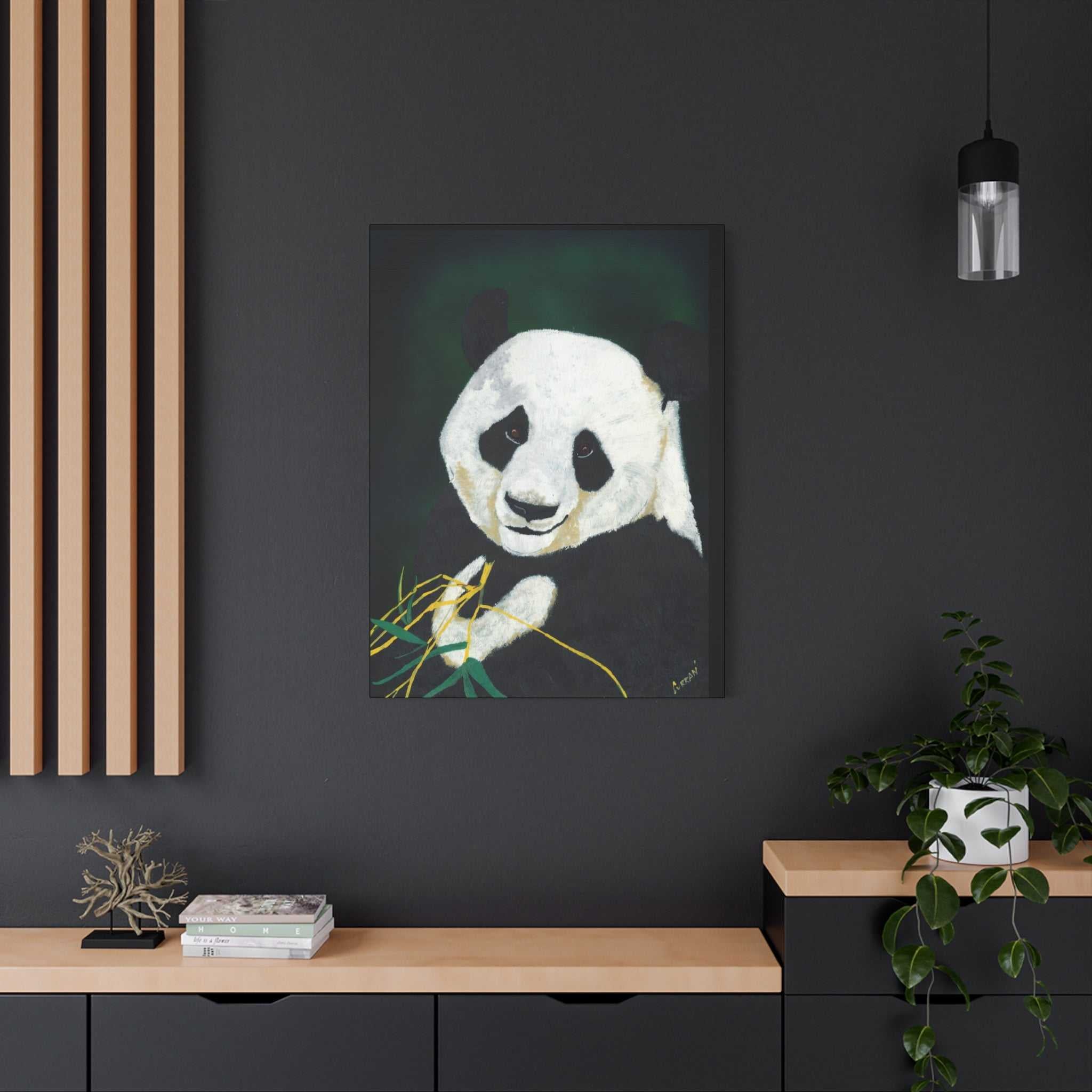 Panda Wall Art, Panda Print, Wildlife Art, Hand-Painted