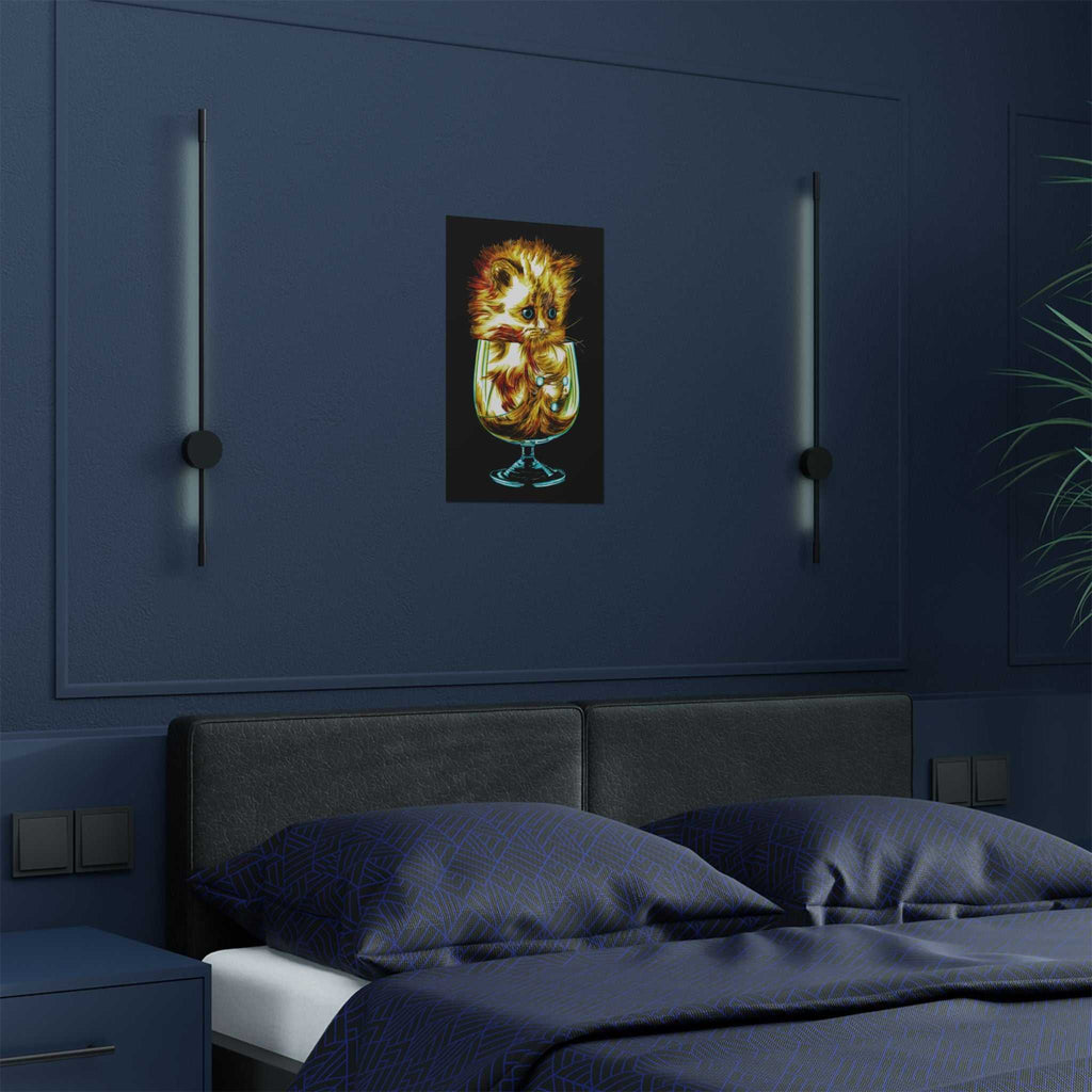 Add a touch of whimsy to your walls with our Whimsical Cat in Glass Satin Poster - 300gsm Art Print for Cat Lovers. Perfect for feline enthusiasts!