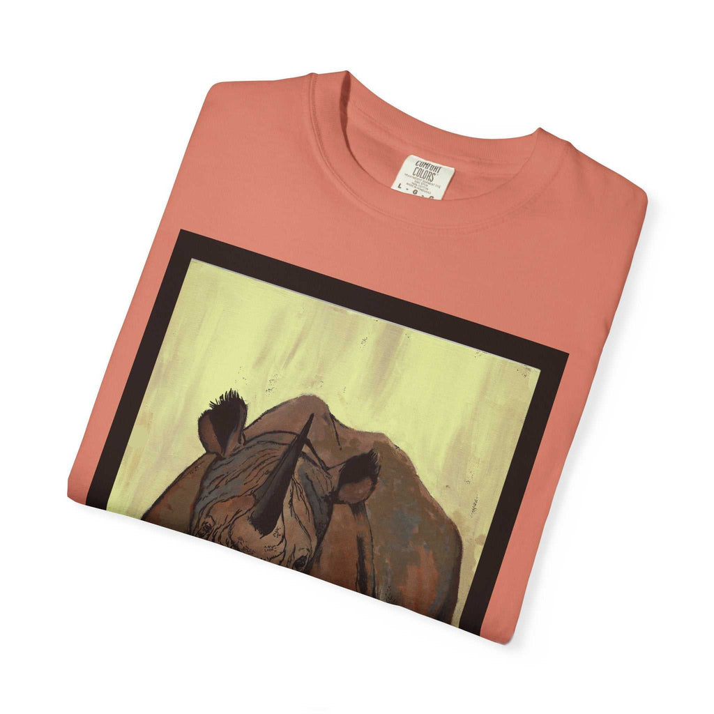 Perfect blend of style and sustainability with our Wildlife Rhinos Unisex Garment-Dyed T-Shirt - Eco-Friendly Nature Art. Stand out in nature-inspired fashion!