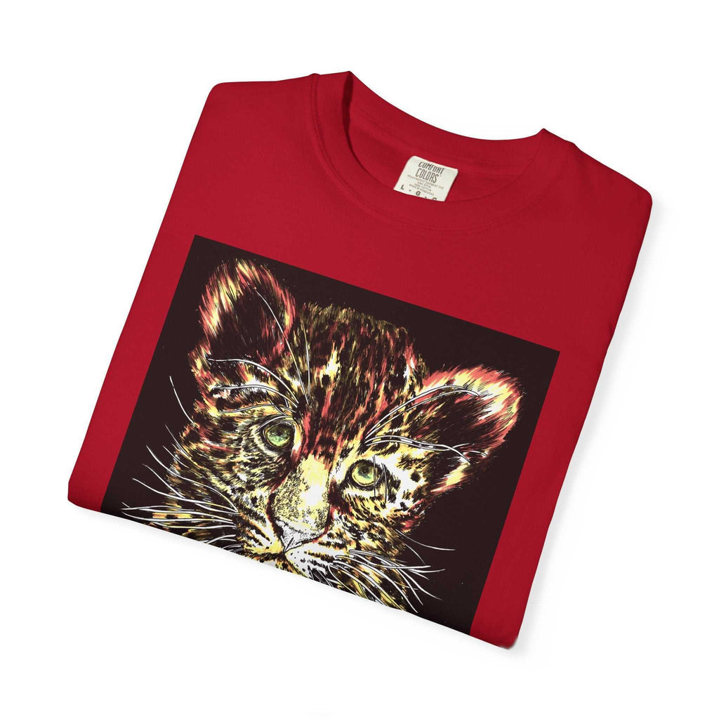 Unisex Garment-Dyed T-shirt featuring Playful Leopard Cub