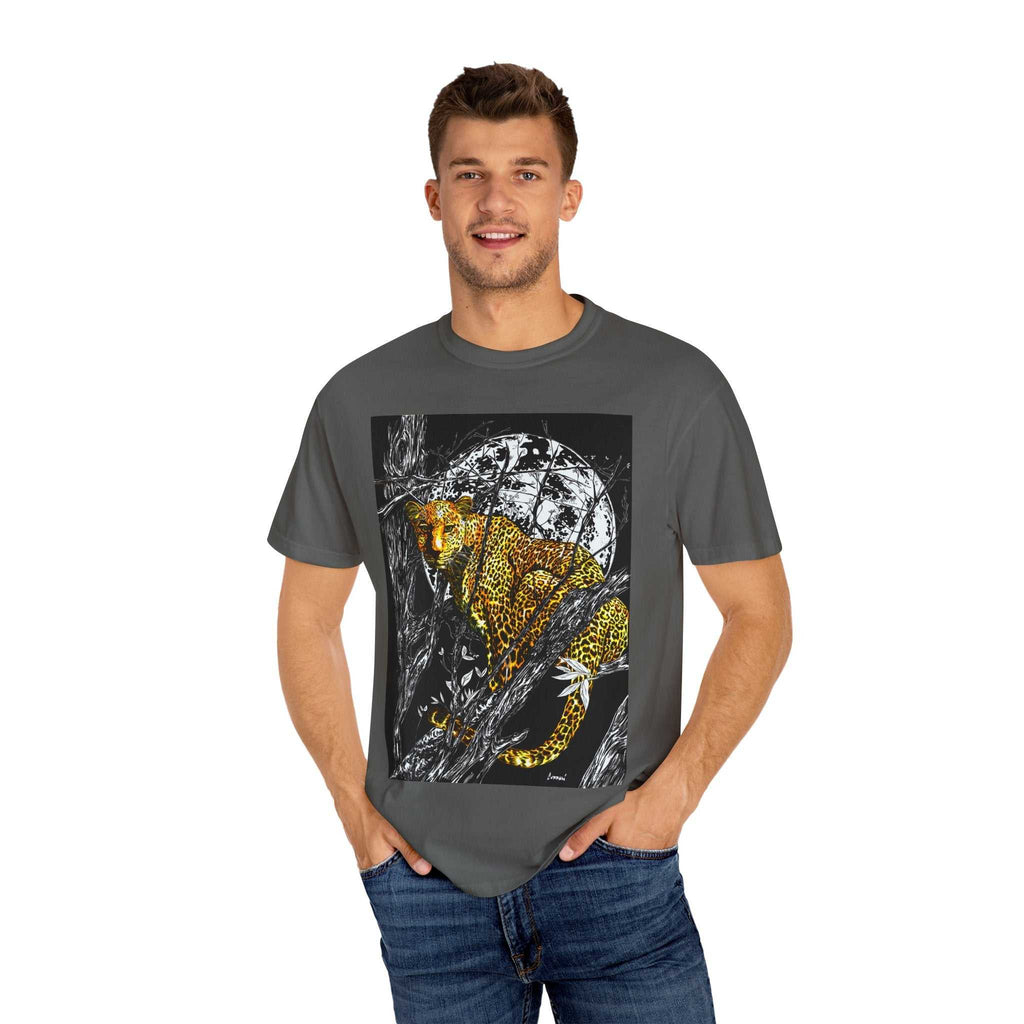 Leopard Unisex Garment-Dyed T-Shirt - Wild Animal Art Tee