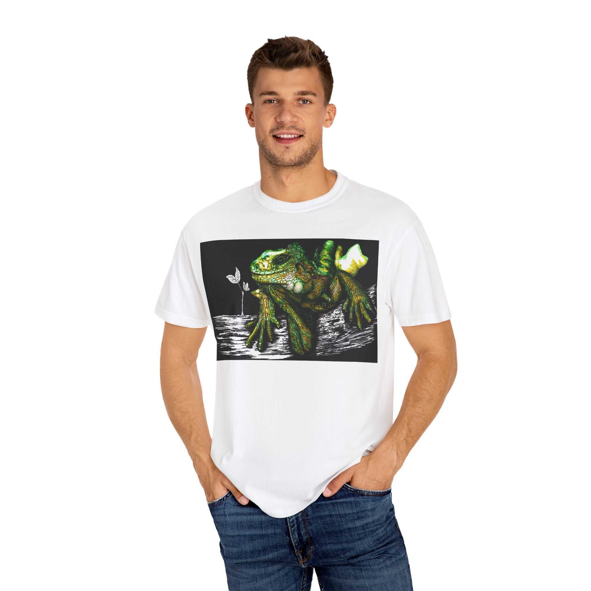 Iguana Unisex T-shirt - Hand Painted Art Design
