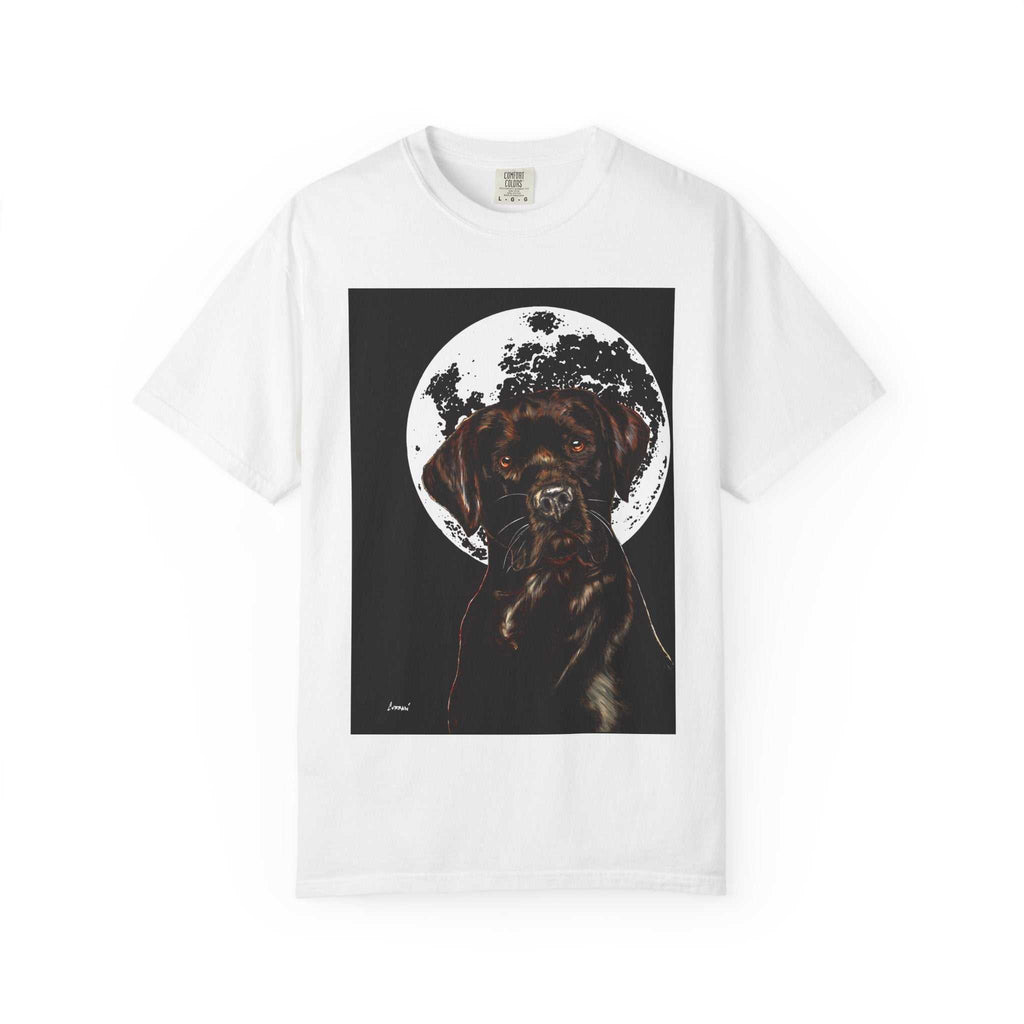 Moonlit Chocolate Lab Unisex Garment-Dyed T-Shirt