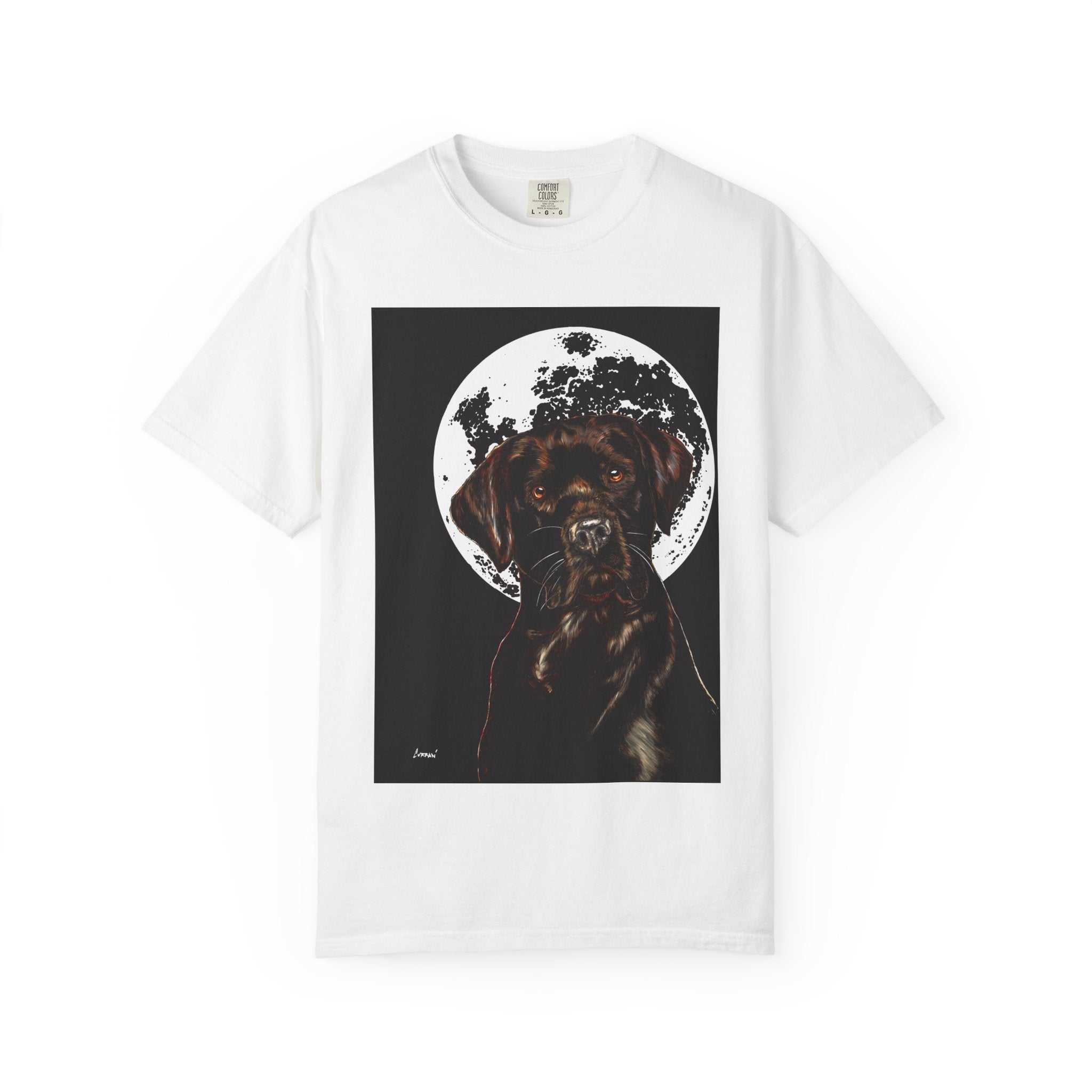 Moonlit Chocolate Lab Unisex Garment-Dyed T-Shirt