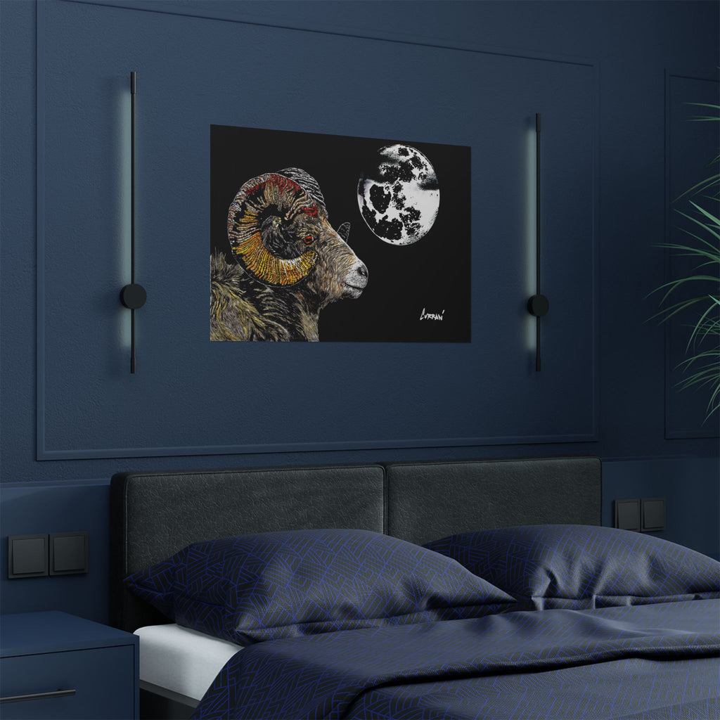 Mountain Ram Satin Poster - 300gsm Art Print for Home Decor