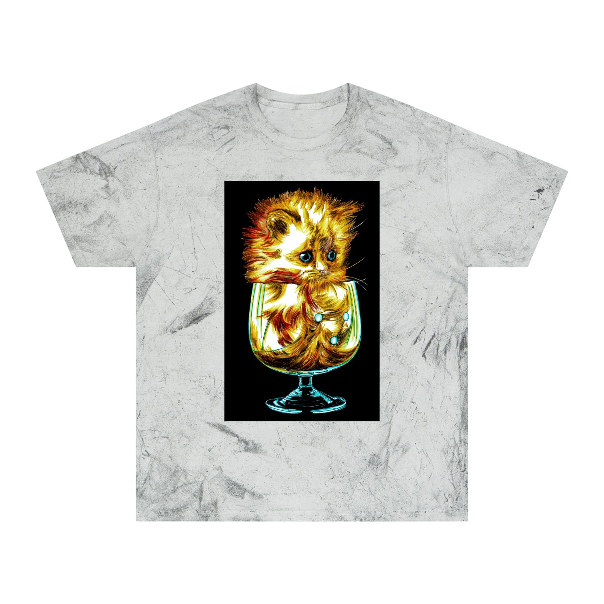 Color Blast Kitten T-Shirt – Artistic Tee for Cat Lovers