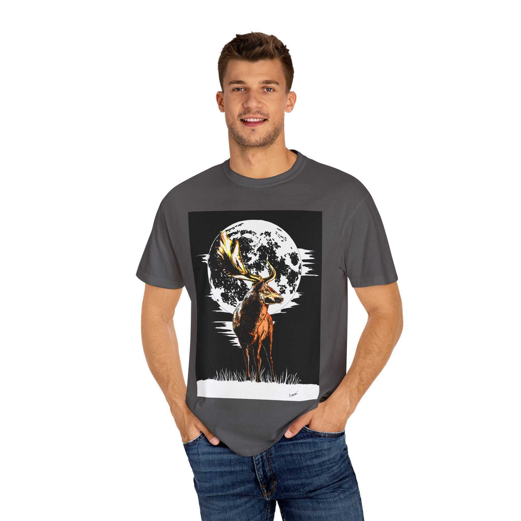 Moonlit Stag Unisex T-Shirt - Nature-Inspired Graphic Tee