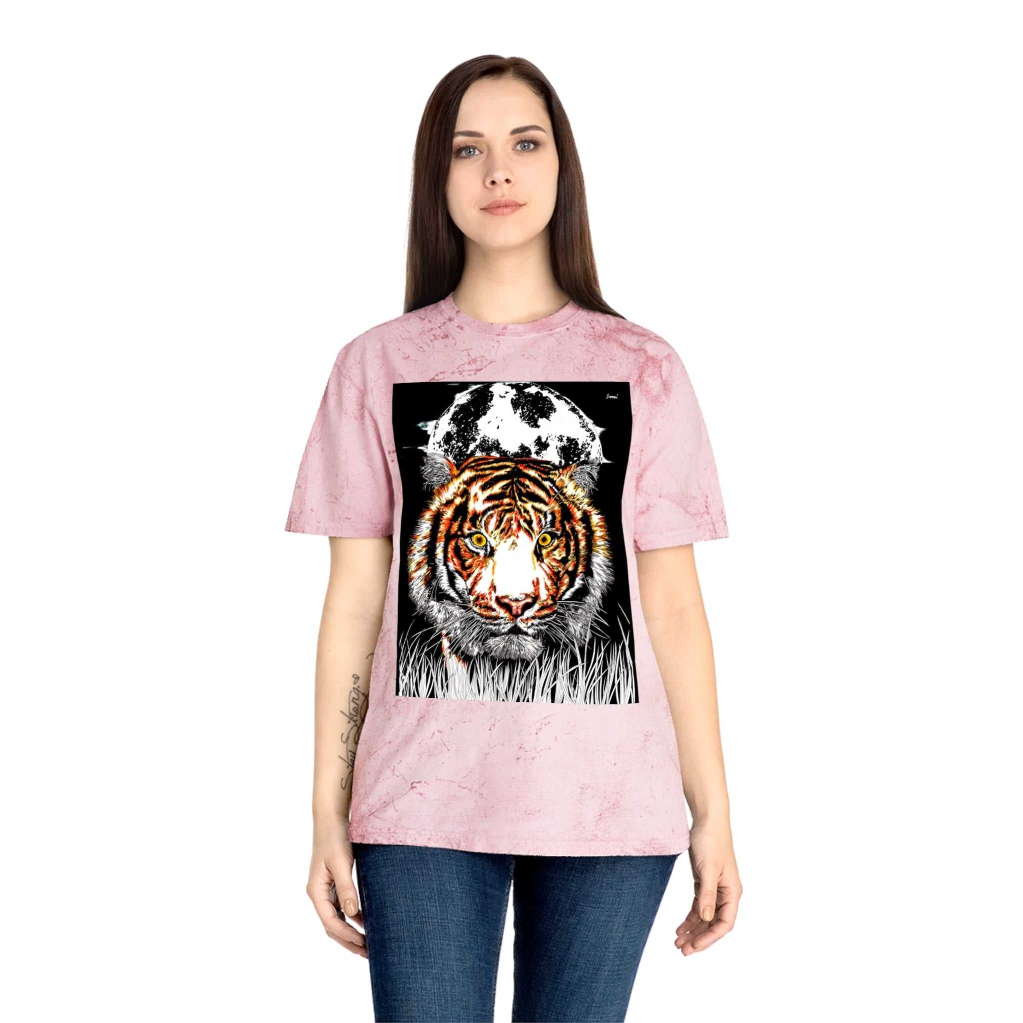 Color Blast Tiger Unisex T Shirt Original Hand Drawn Art