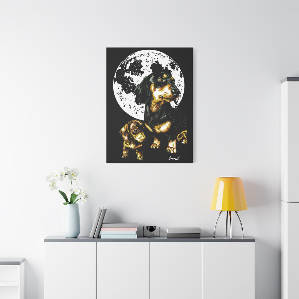 Dachshund Canvas Print of the Original, hand drawn wall art