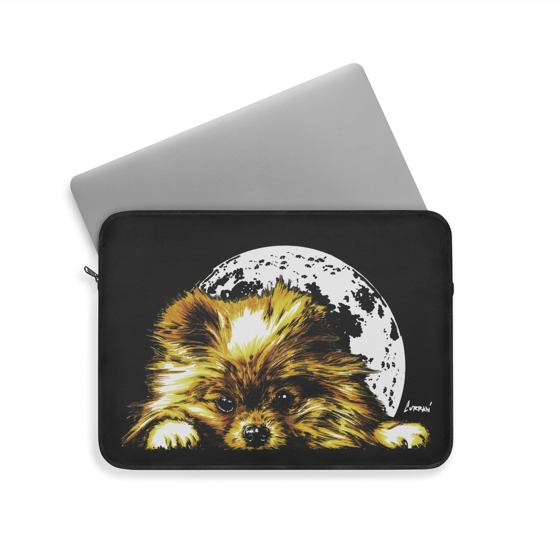 Pomeranian Moon Laptop Sleeve, Stylish Pet Lover's Accessory
