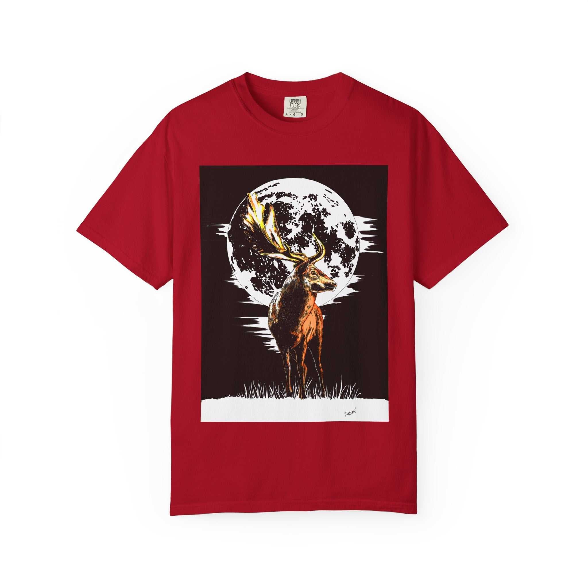 Moonlit Stag Unisex T-Shirt - Nature-Inspired Graphic Tee