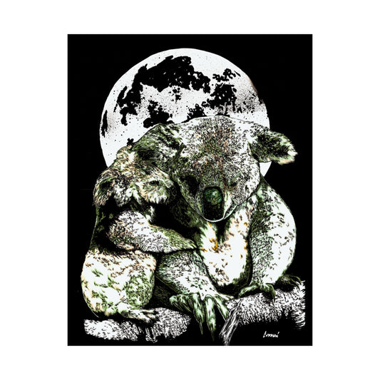 Koala Moon Satin Poster - 300gsm Wall Art for Animal Lovers