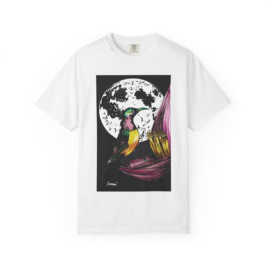 Moonlit Hummingbird Unisex T-Shirt - Vibrant Nature Design