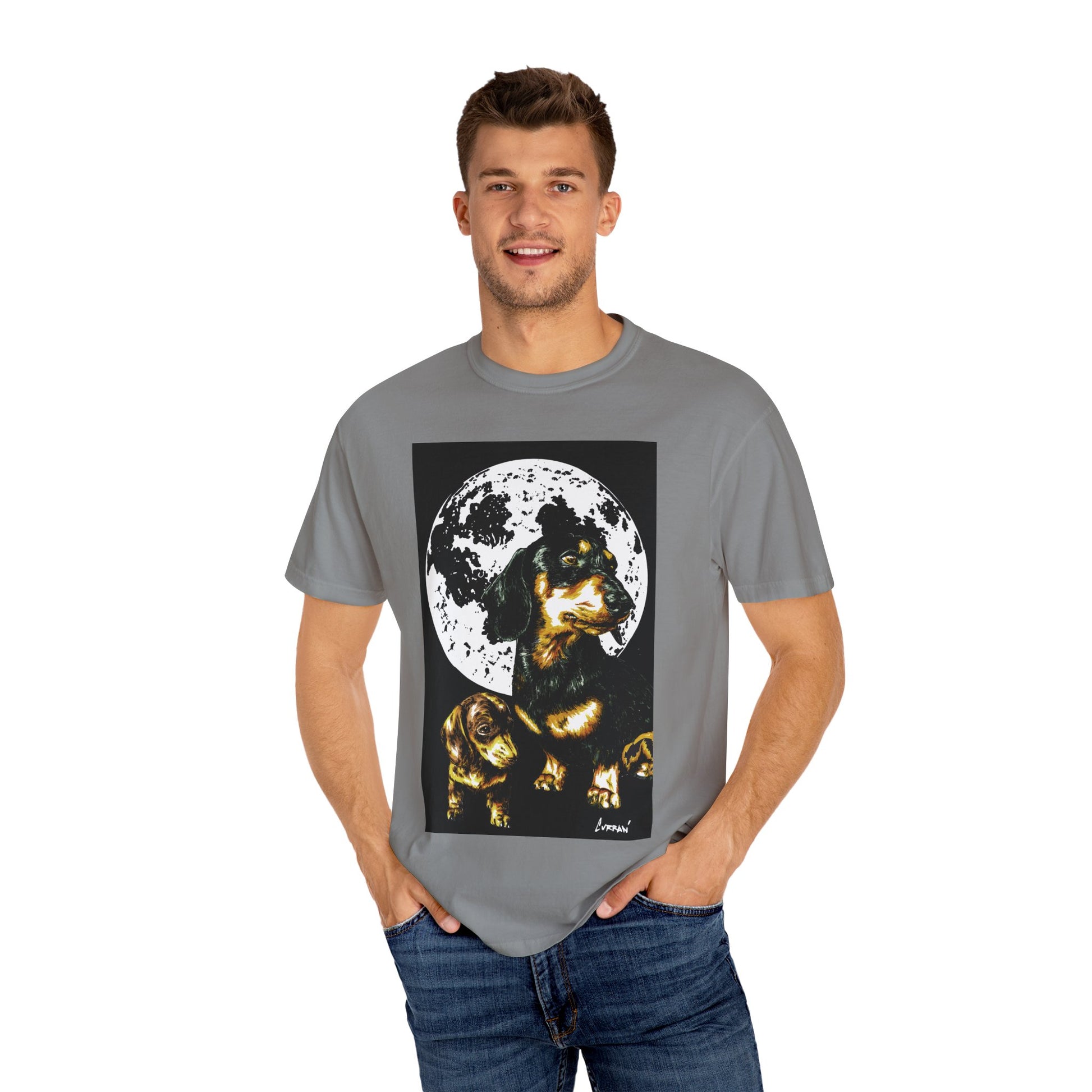 Dachshund Puppies Full Moon Dog Lovers T-Shirt
