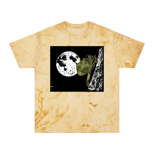 Moonlit Chameleon Unisex Color Blast T-Shirt, Eco-Friendly, Nature-Inspired