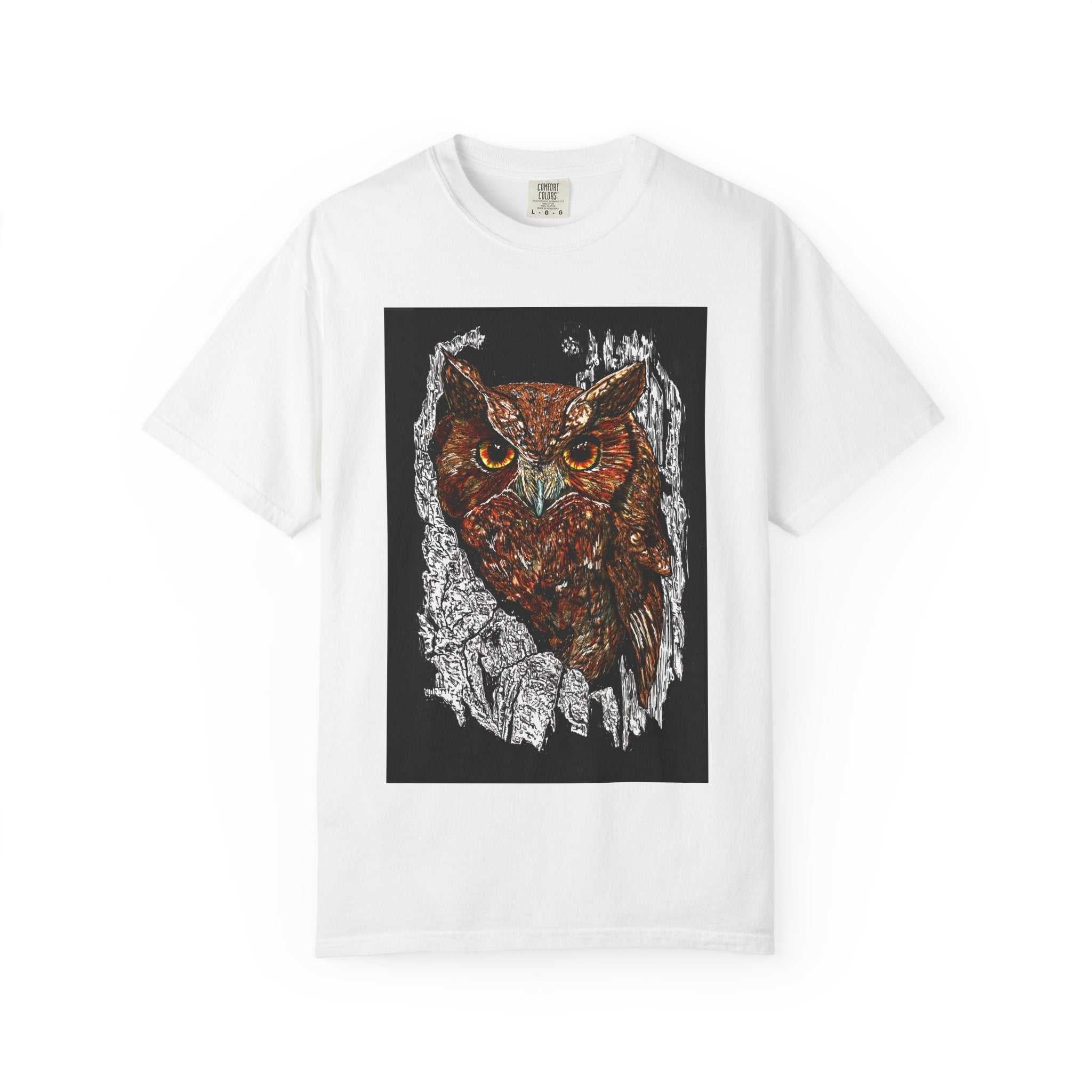 Artistic Owl Unisex Garment-Dyed T-Shirt