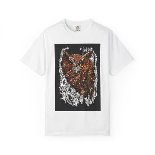 Artistic Owl Unisex Garment-Dyed T-Shirt