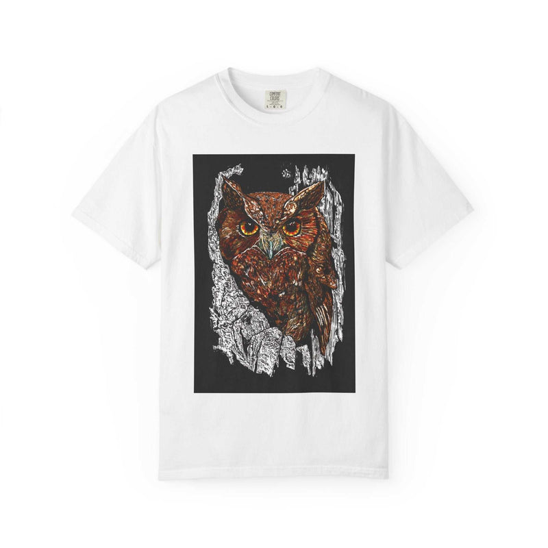 Artistic Owl Unisex Garment-Dyed T-Shirt