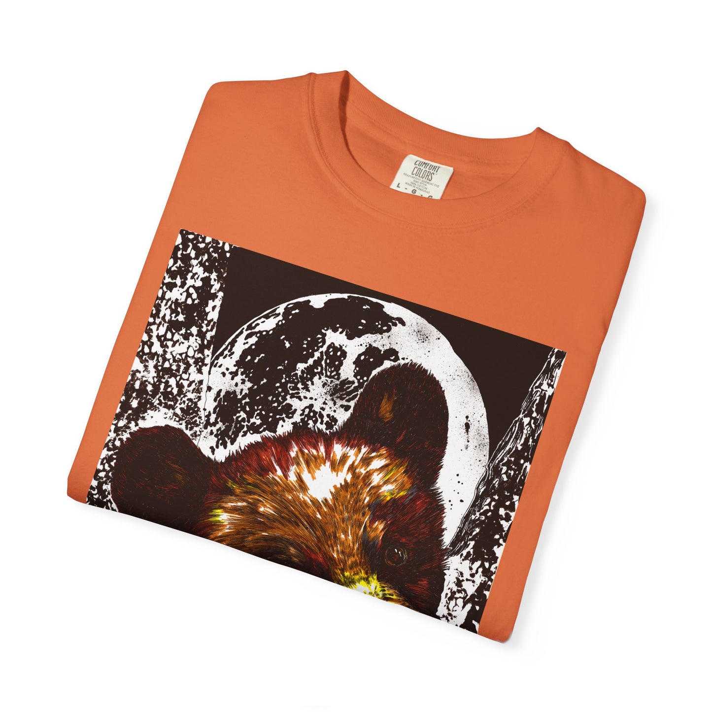Moonlit Brown Bear Cub Unisex Garment-Dyed T-Shirt | Nature-Inspired Apparel