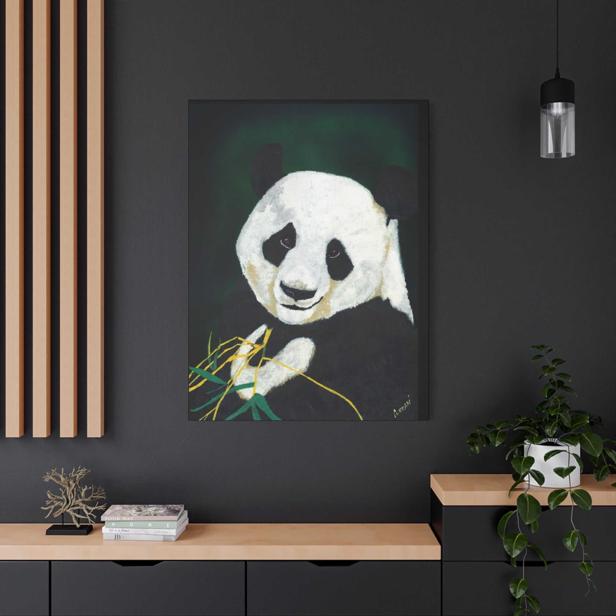 Panda Wall Art, Panda Print, Wildlife Art, Hand-Painted
