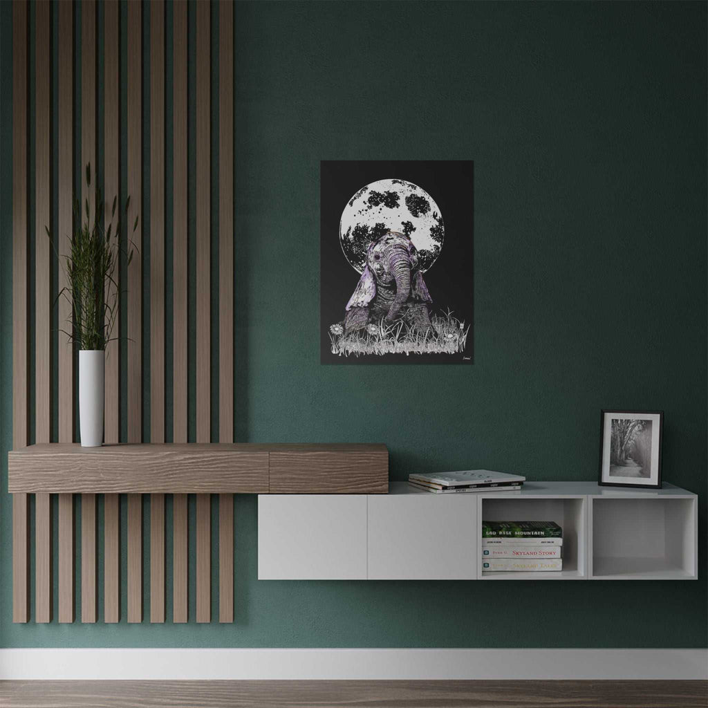 Baby Elephant Satin Poster | Art Print for Nursery Decor