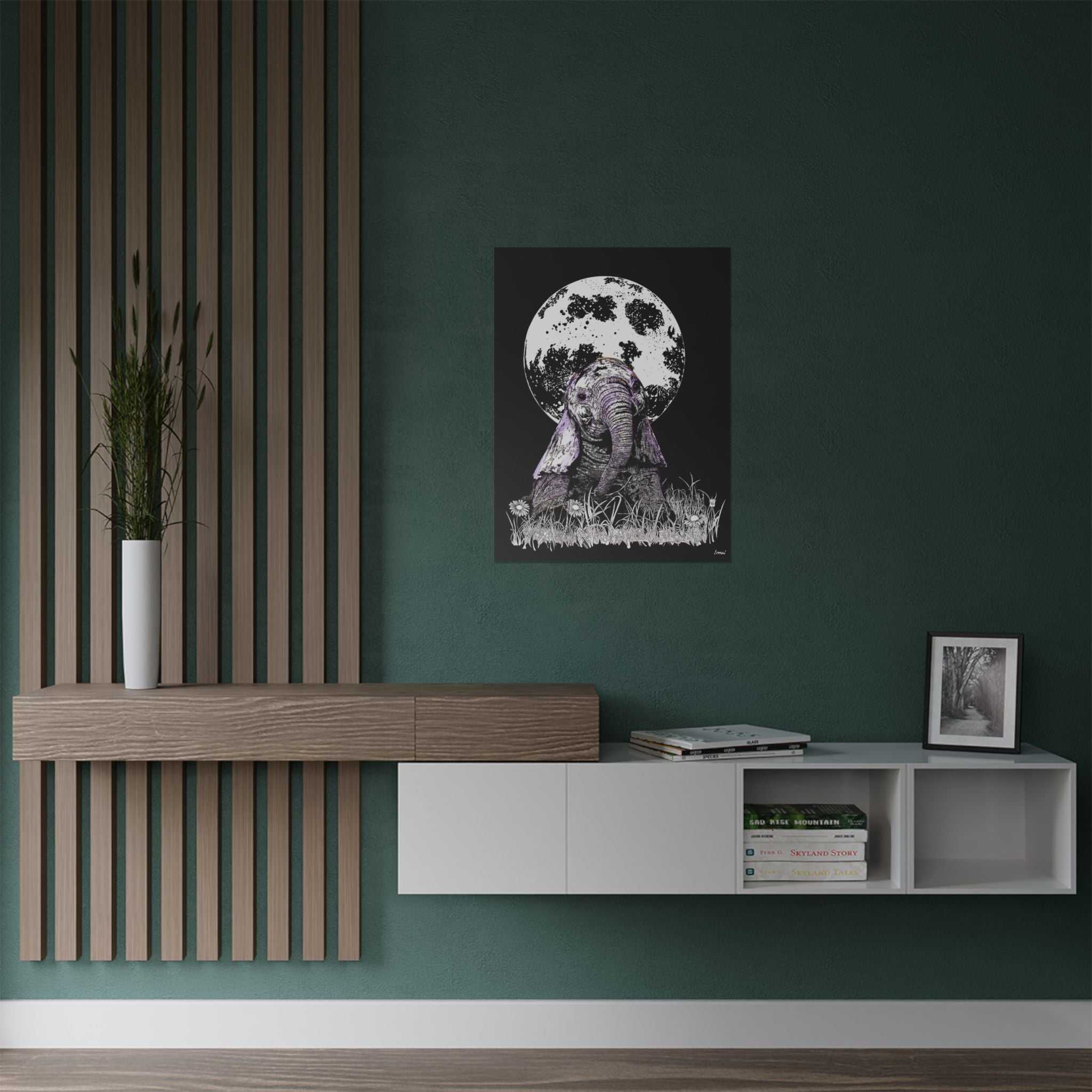 Baby Elephant Satin Poster | Art Print for Nursery Decor
