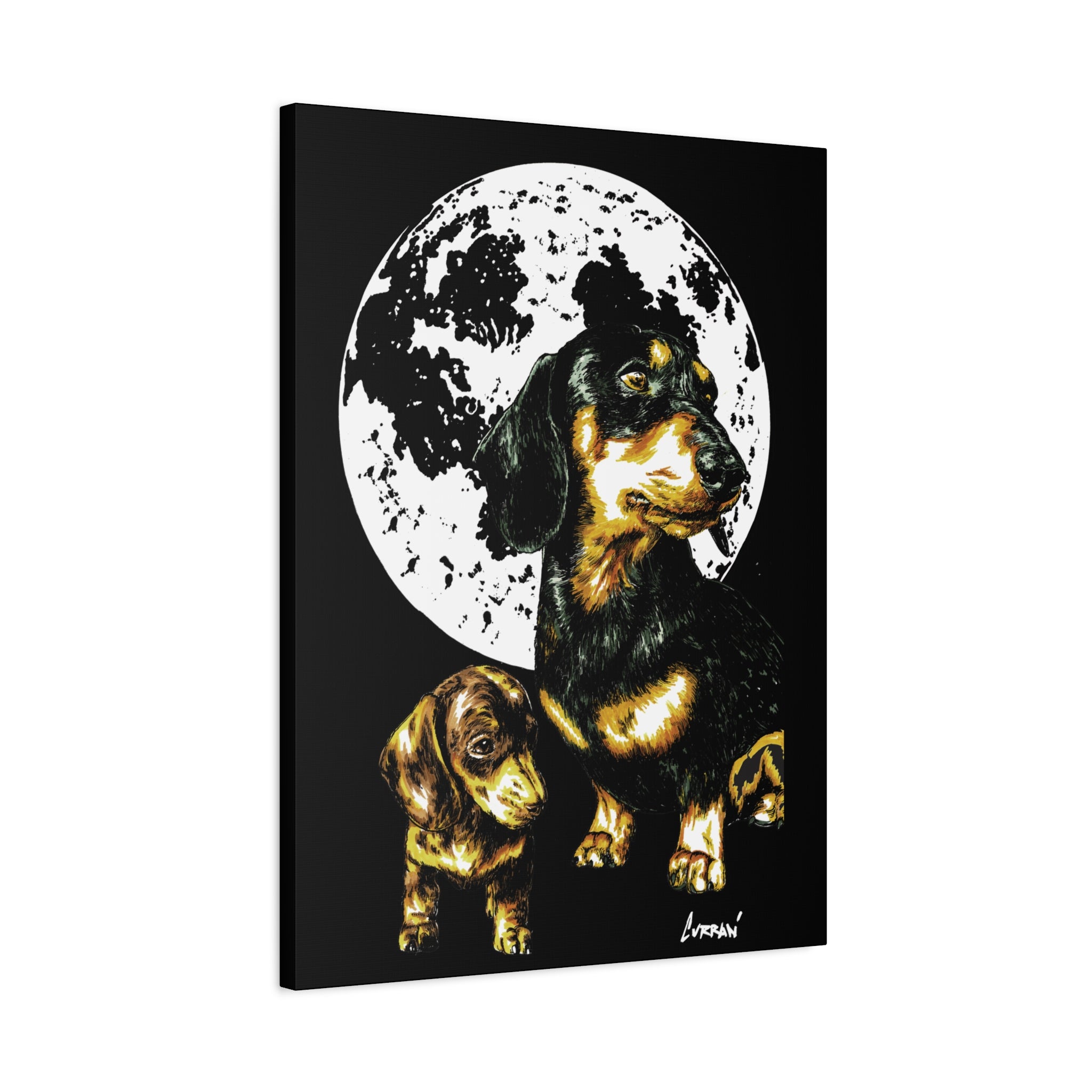 Dachshund Canvas Print of the Original, hand drawn wall art