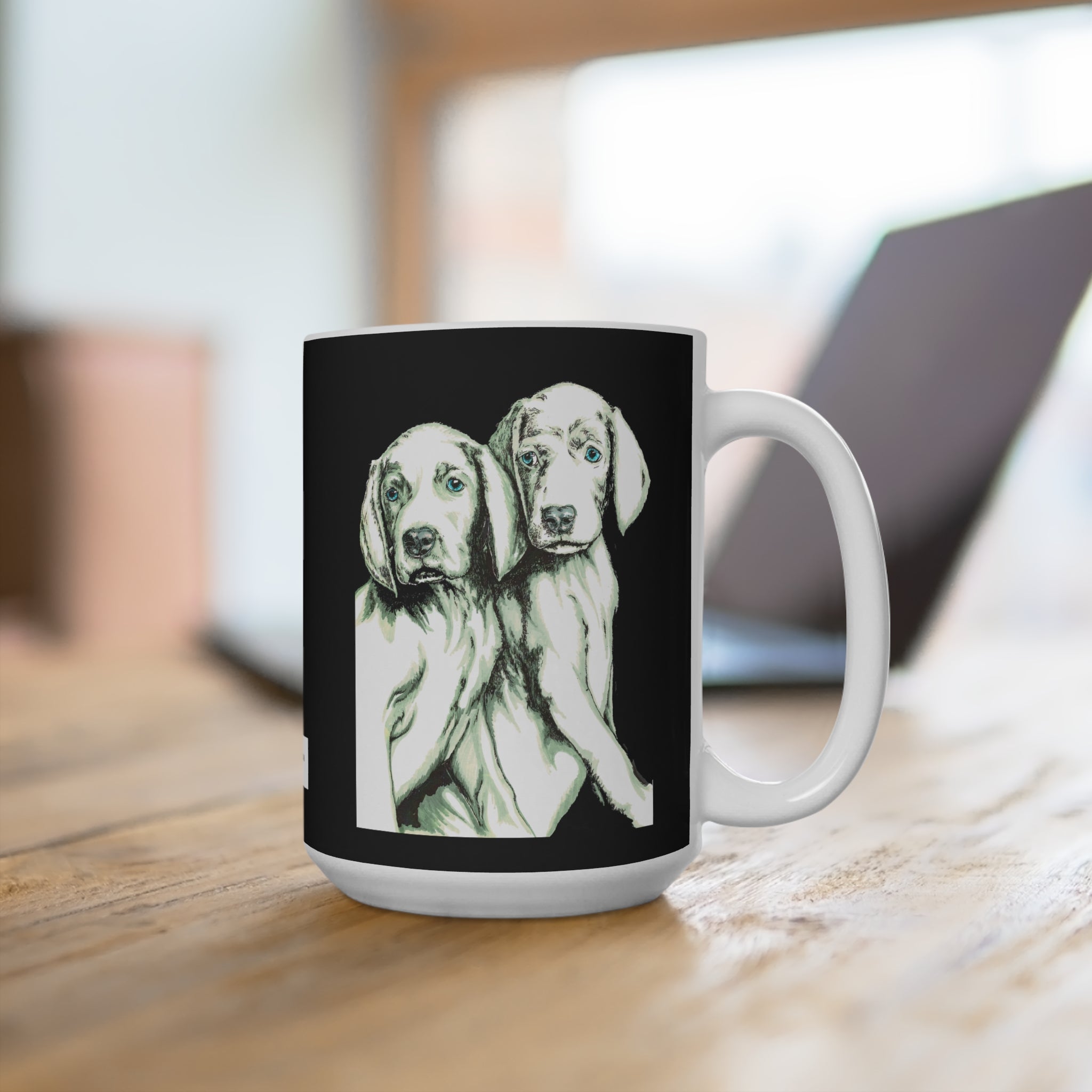 Puppies Lovers Mug - Unique 15oz Ceramic Coffee Cup