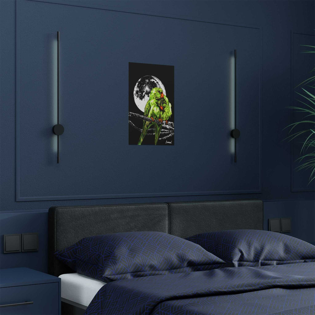 Bring your walls to life with the stunning Vibrant Lovebirds Satin Poster - 300gsm Wall Art. Add a pop of color to your space today!