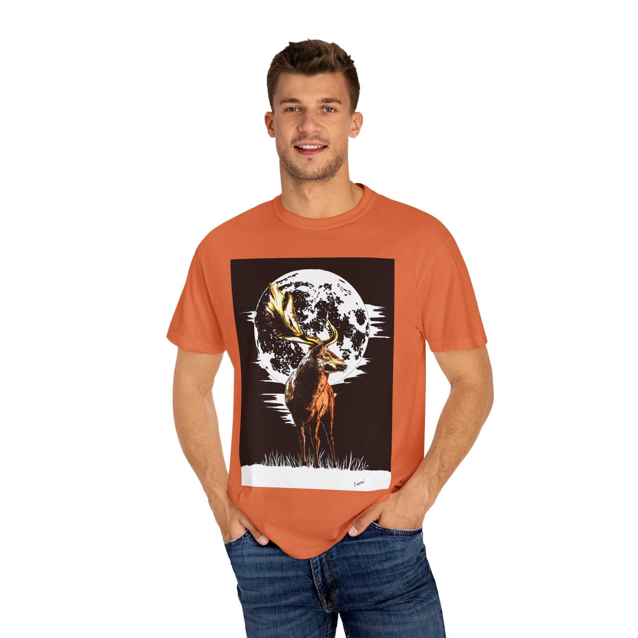 Moonlit Stag Unisex T-Shirt - Nature-Inspired Graphic Tee