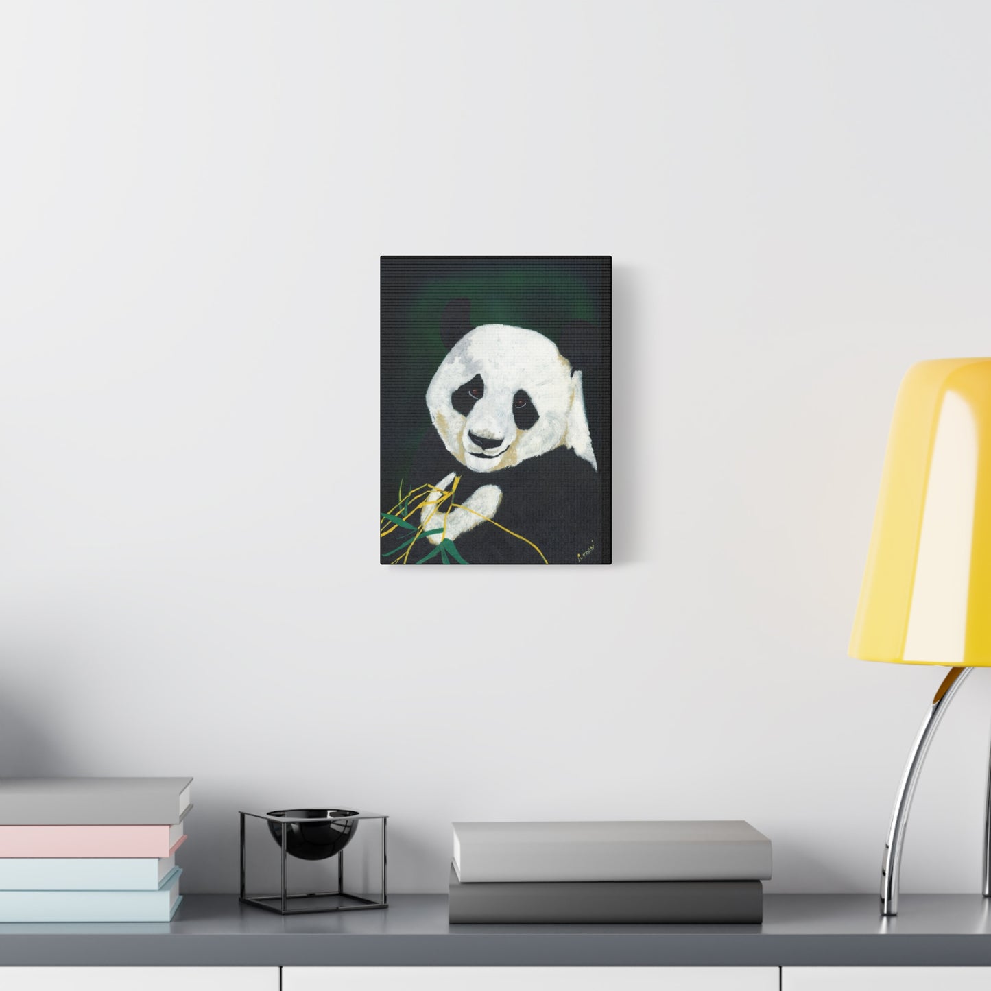 Panda Wall Art, Panda Print, Wildlife Art, Hand-Painted Panda, Nature Wall Decor, Bamboo Forest Art, Animal Lover Gift, Zen Decor. Printed on Matte Canvas, Stretched, 1.25"