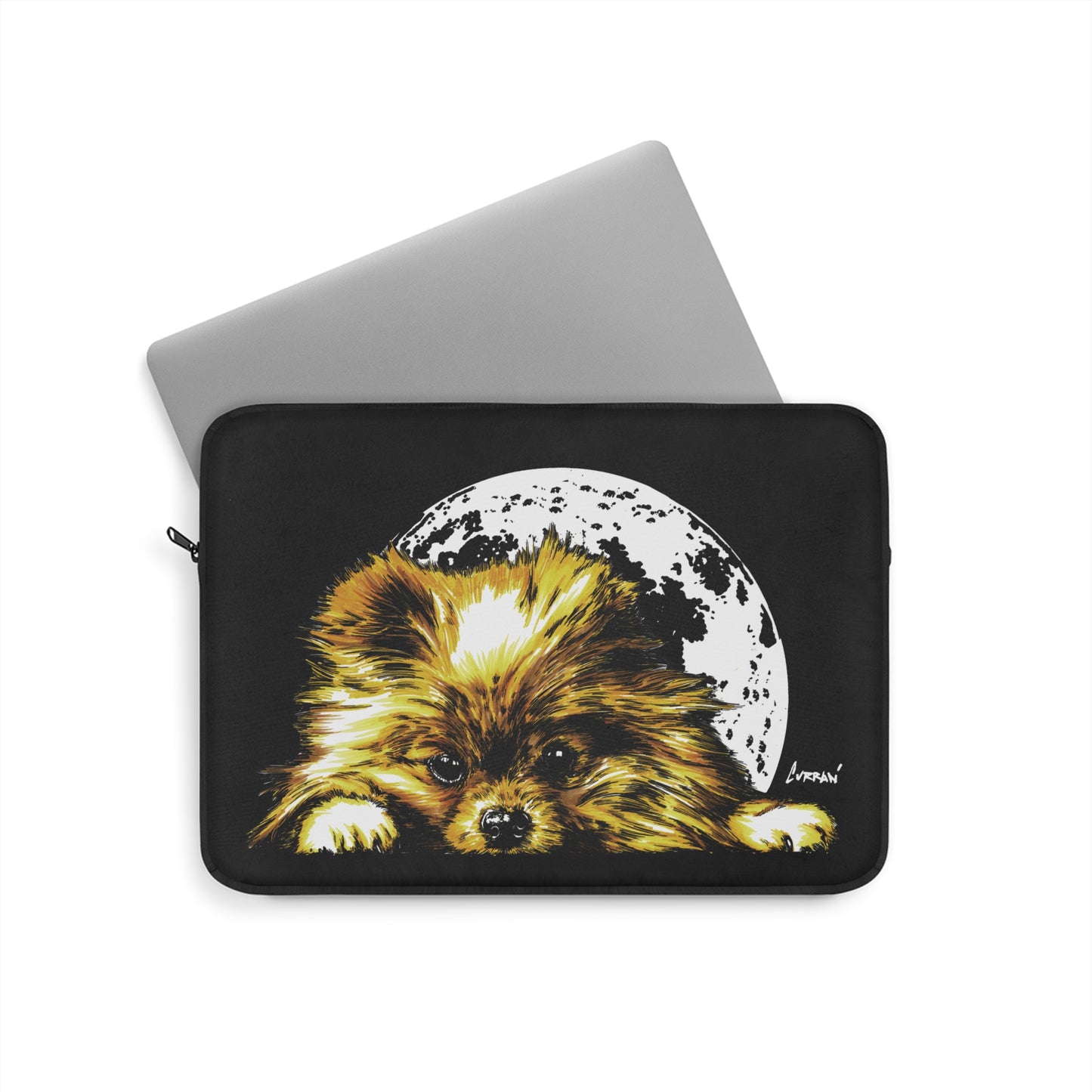 Pomeranian Moon Laptop Sleeve, Stylish Pet Lover's Accessory