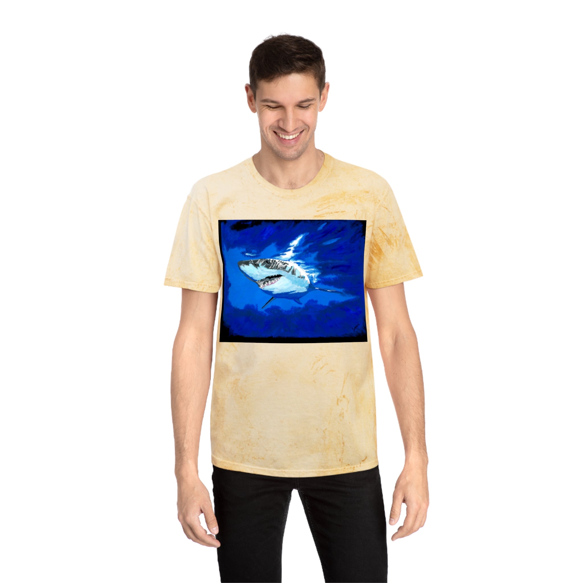 Great White Shark T Shirt Original Hand Painted Art