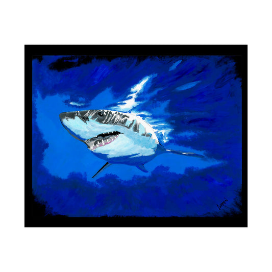Ocean Adventure Shark Satin Poster (300gsm) - Vibrant Wall Art for Marine Life Lovers