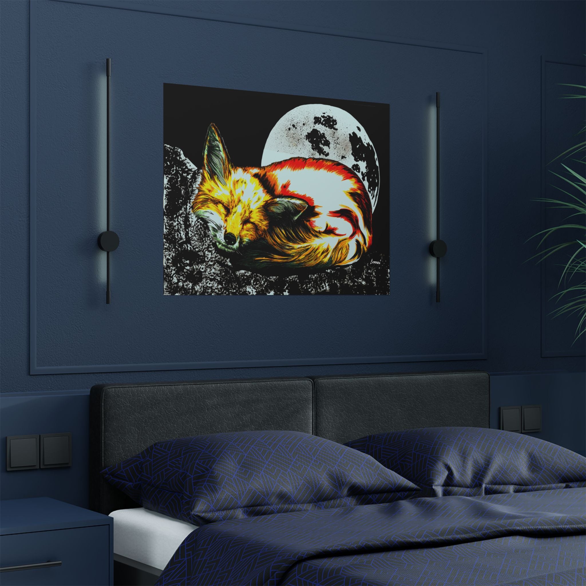Dreamy Fox Satin Poster - 300gsm Art Print for Animal Lovers