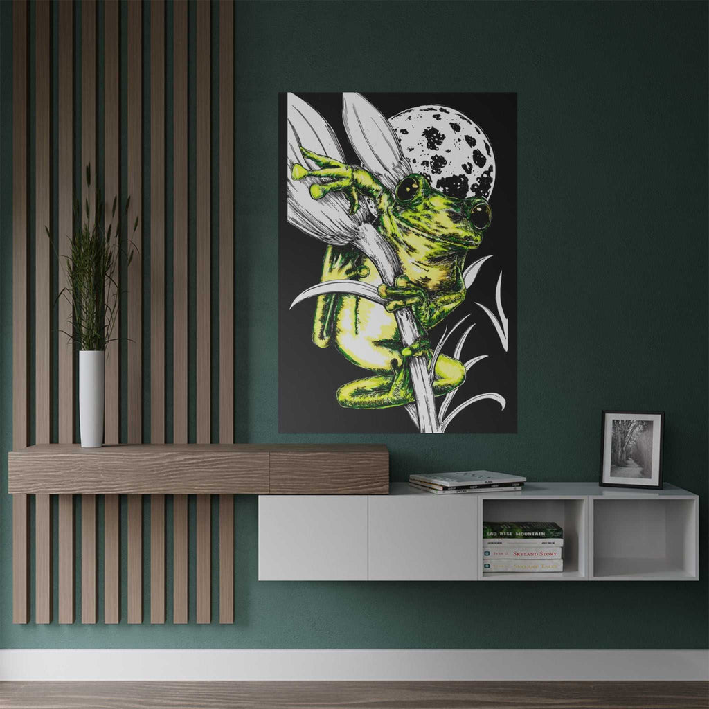 Transform your space with our Whimsical Frog Satin Poster - Vibrant Wall Art for Nature Lovers. Add a pop of color and whimsy to your home today!