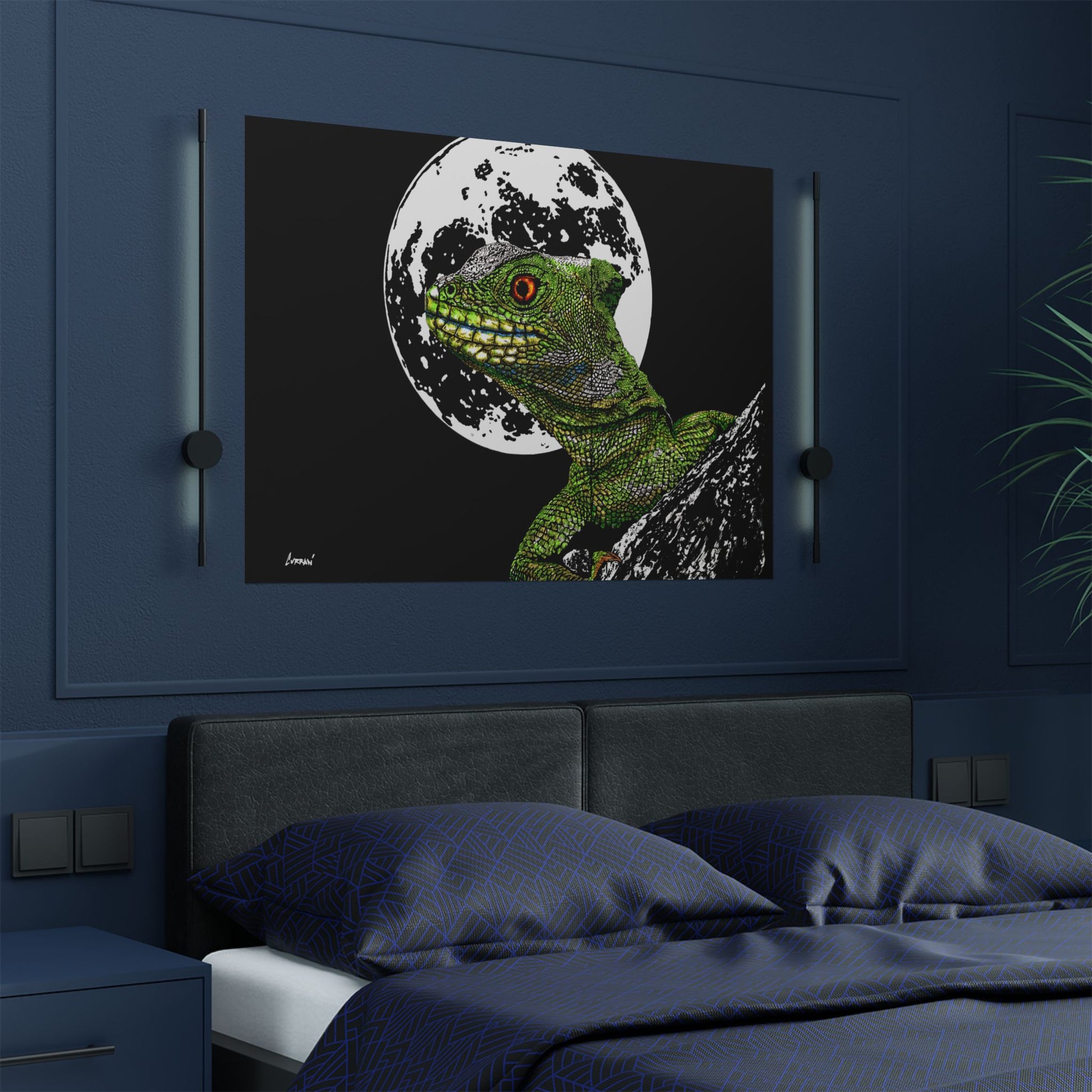 Lizard Moon Satin Poster | 300gsm Art Print for Home Décor