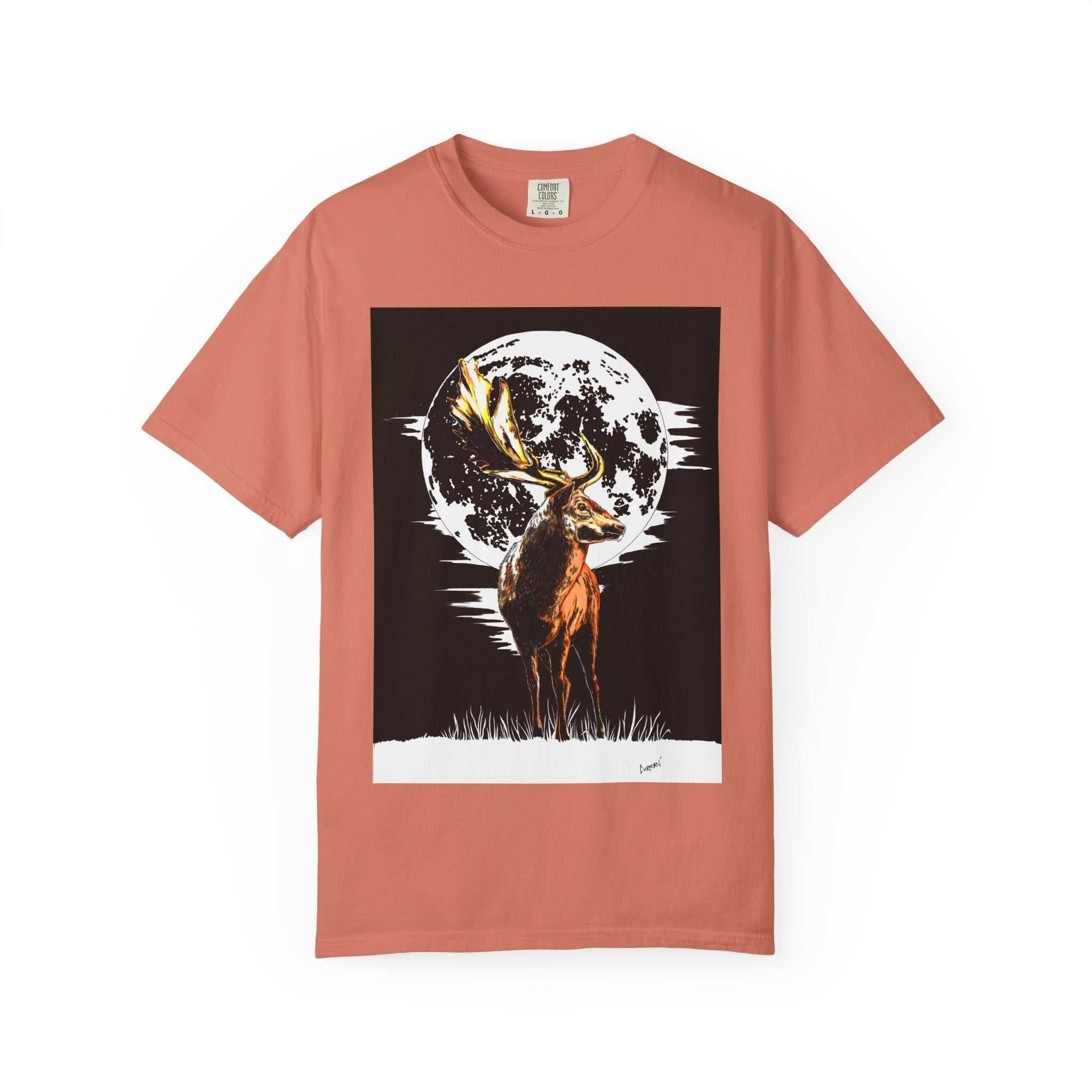 Moonlit Stag Unisex T-Shirt - Nature-Inspired Graphic Tee