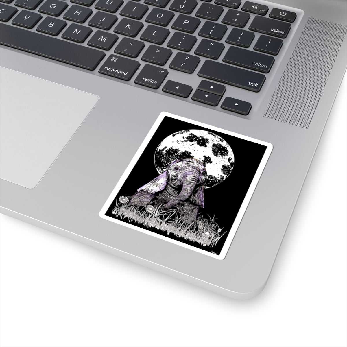 Add a touch of magic to your life with our whimsical Baby Elephant Kiss-Cut Stickers - Moonlit Design for Nature Lovers. Shop now!
