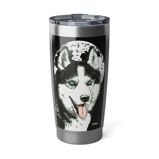 Siberian Husky Travel Mug, Husky Wall Art, Hand Drawn Tumbler, 20oz Gift for Dog Lover, Original Design, Personalized Cup, Custom Travel Mug