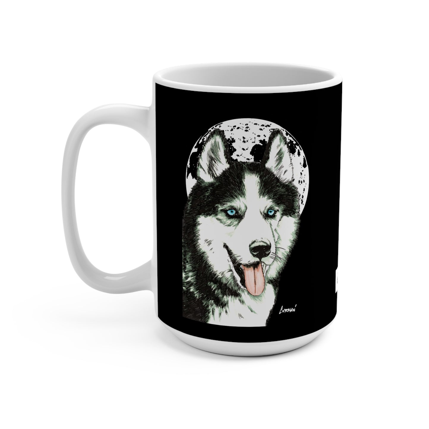 Siberian Husky Moon 15oz Ceramic Mug - Perfect Gift for Dog Lovers