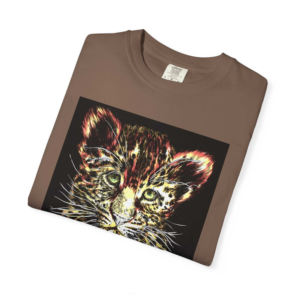 Unisex Garment-Dyed T-shirt featuring Playful Leopard Cub