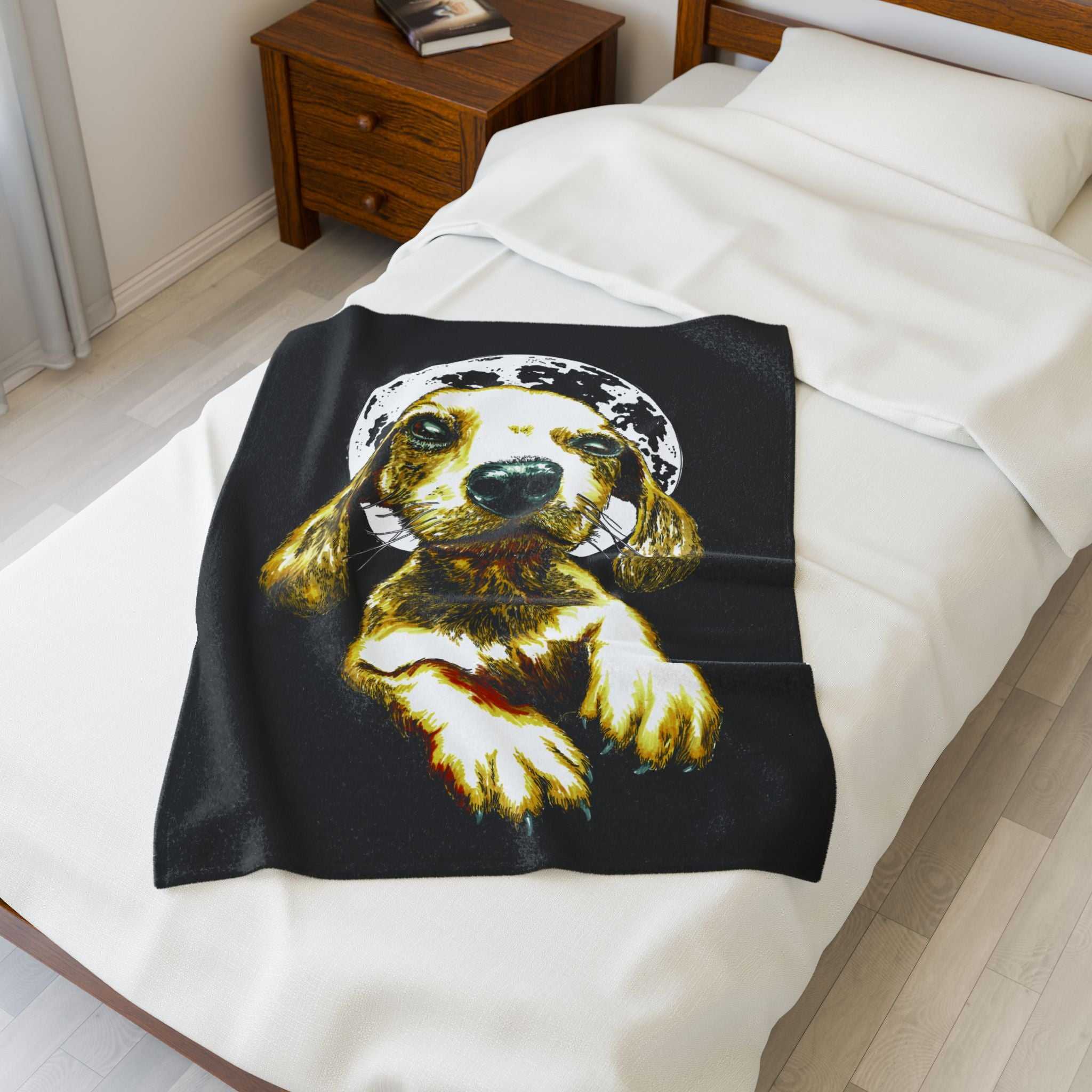 Adorable Dog Cozy Velveteen Plush Blanket, For Pet Lovers