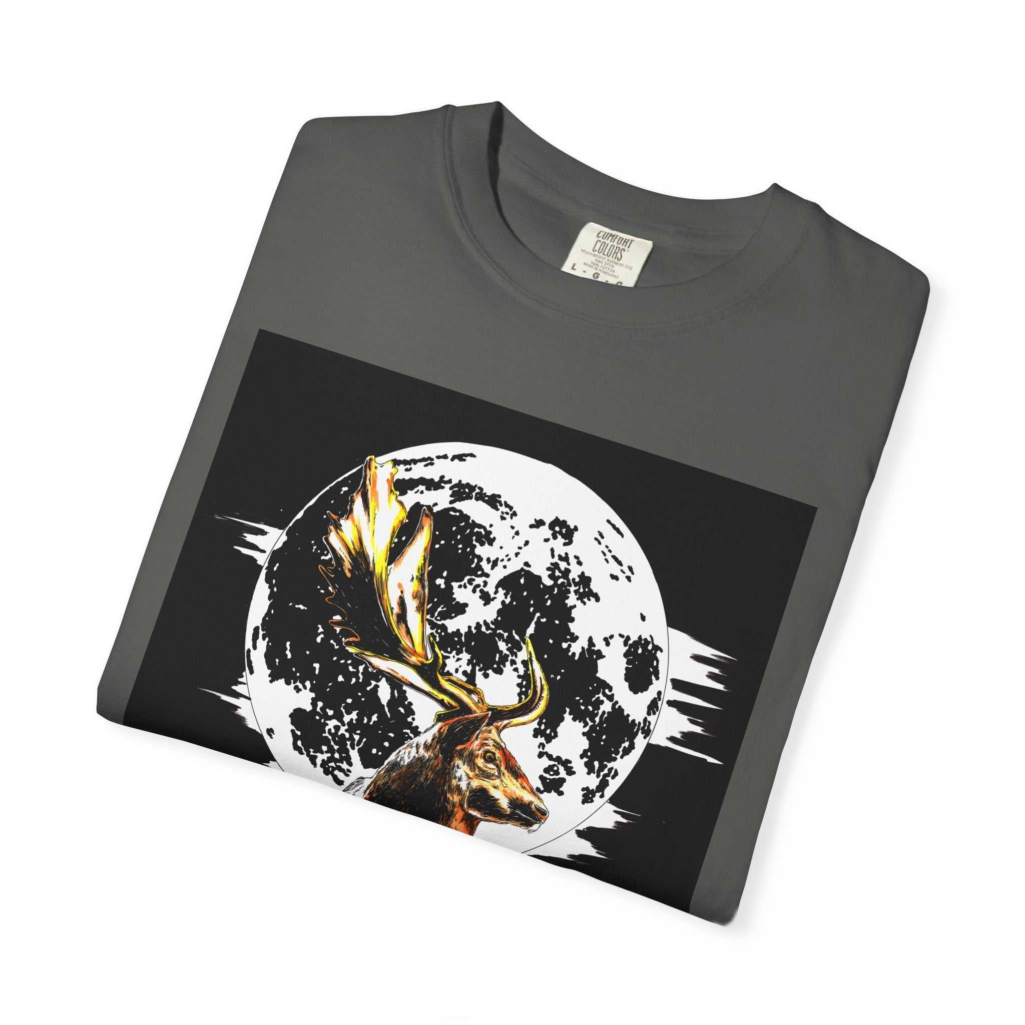 Moonlit Stag Unisex T-Shirt - Nature-Inspired Graphic Tee