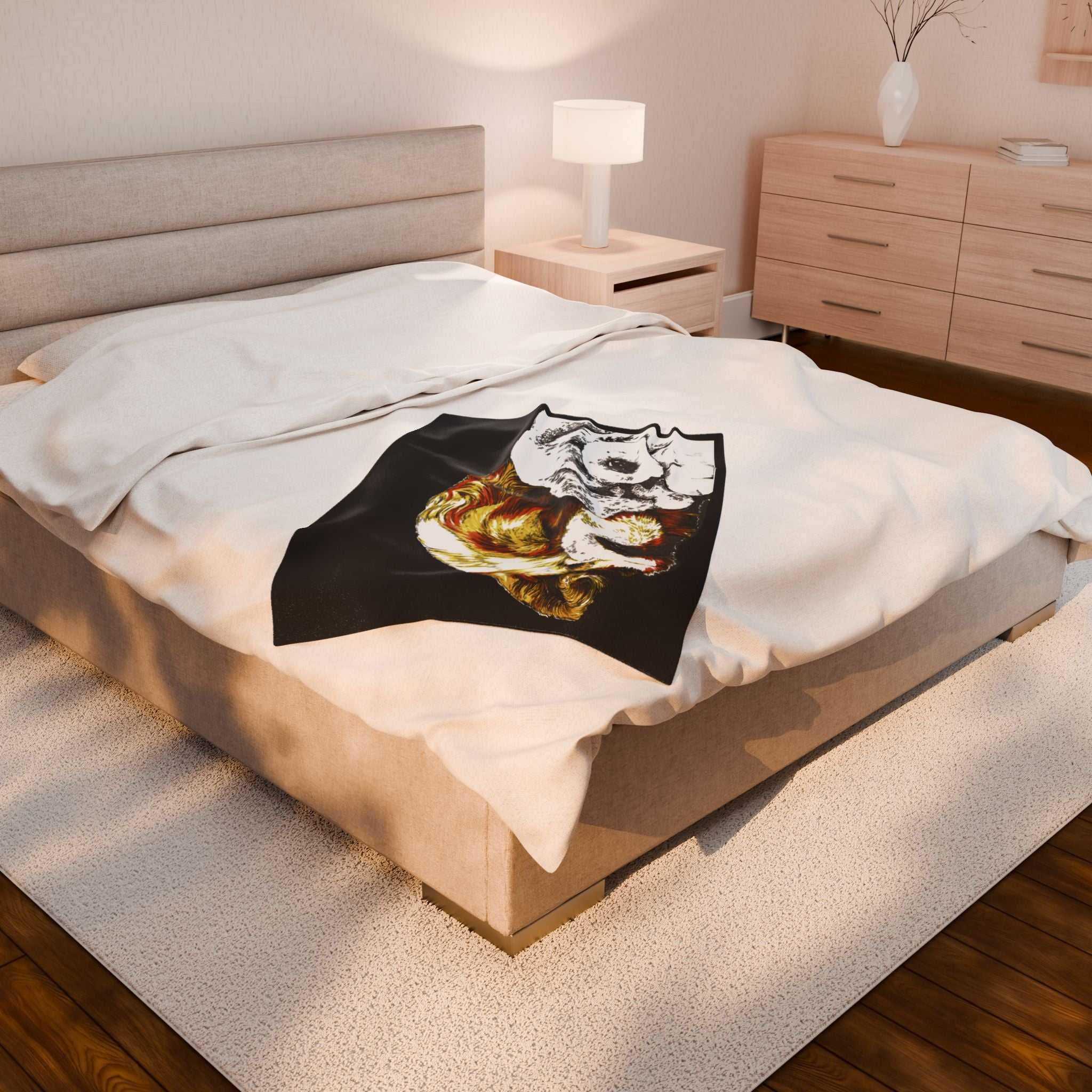 Artistic Cocker Spaniel Puppy Velveteen Plush Blanket Gift