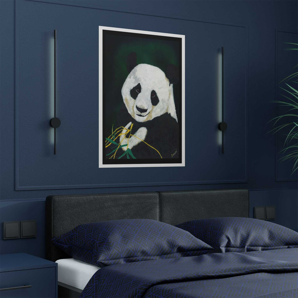 Giant Panda Portrait Satin Poster - Wall Art for Nature Lovers