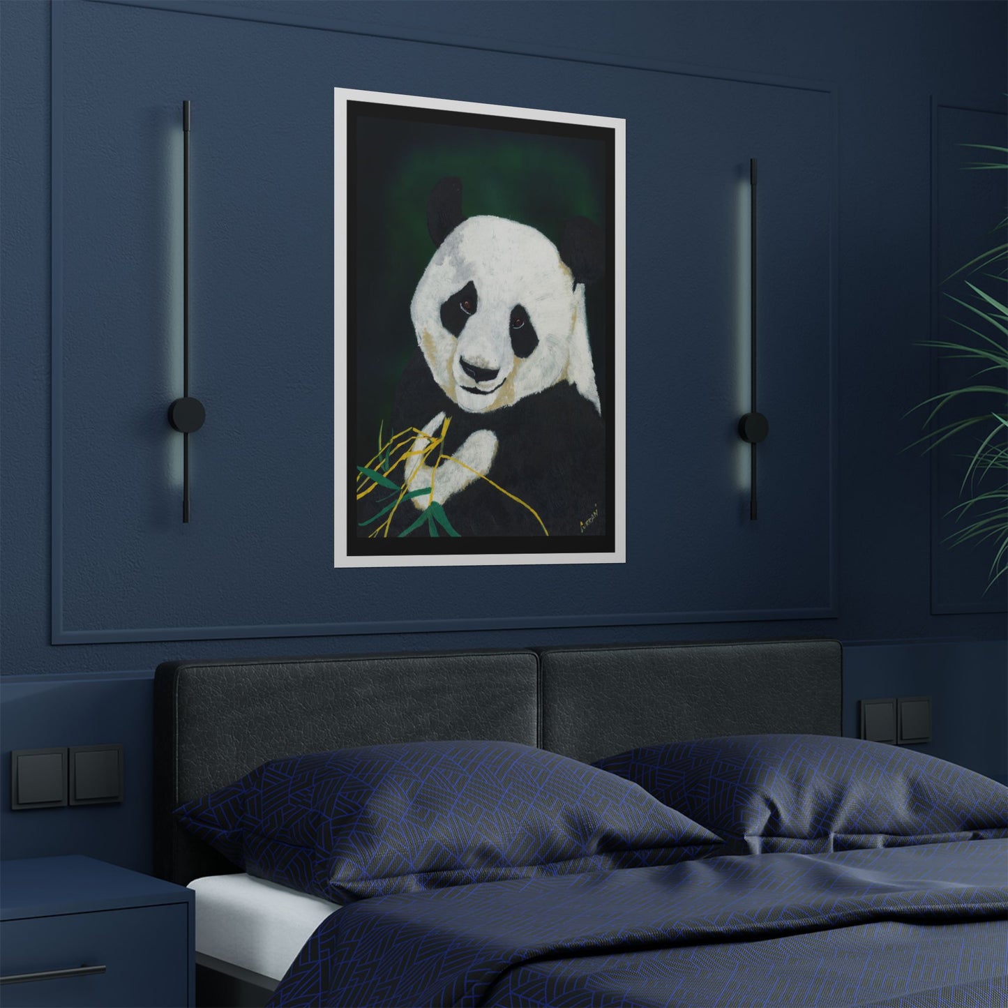 Panda Portrait Satin Poster - 300gsm Wall Art for Nature Lovers