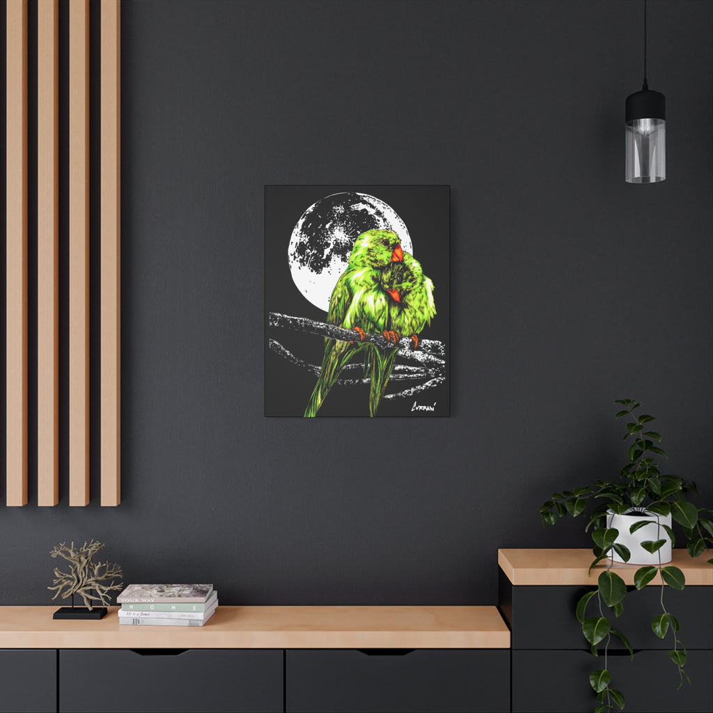 Lush Lovebirds Canvas Art Prints, Stretched Matte Wall Decor