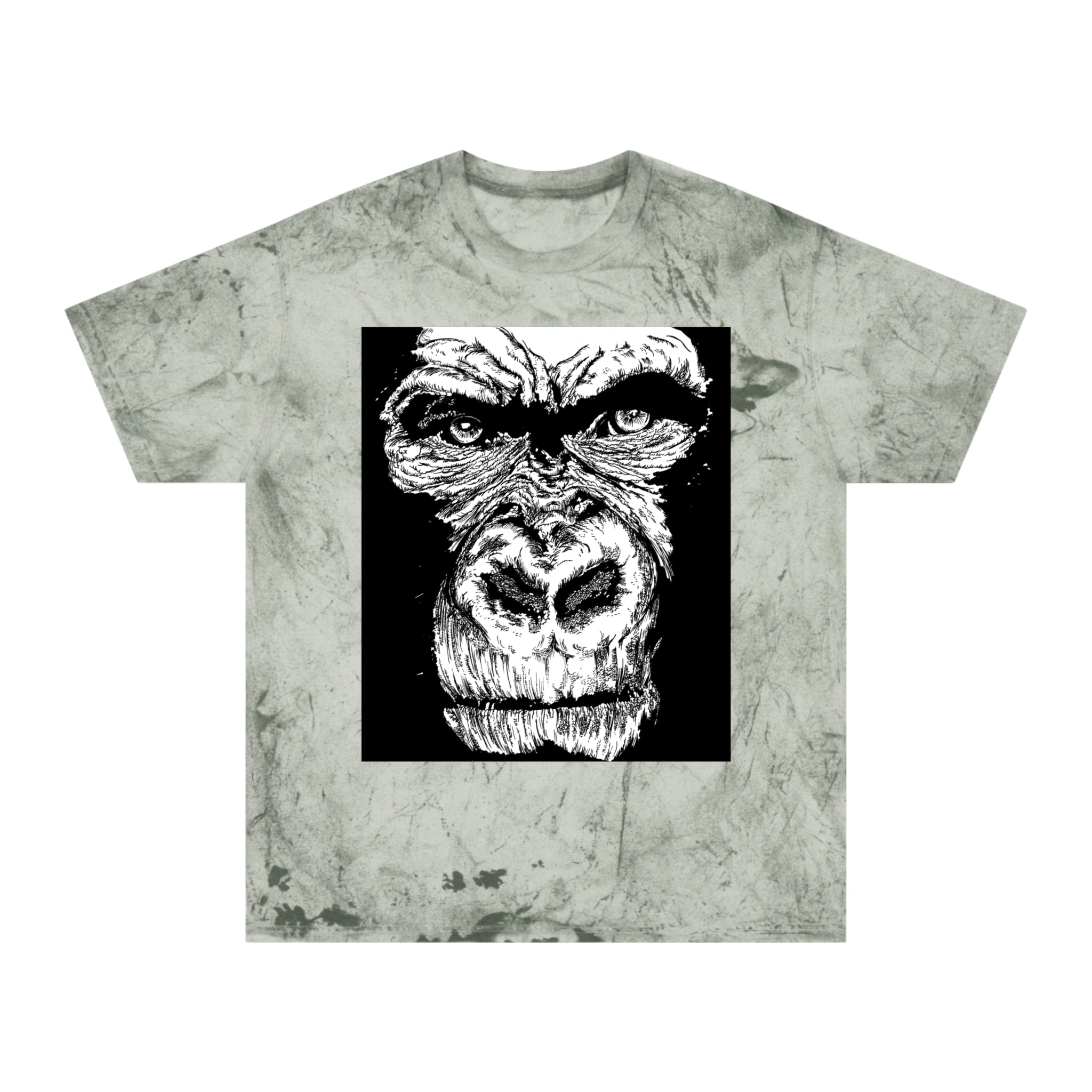 Gorilla Face Color Blast T Shirt Original Hand-Drawn Art