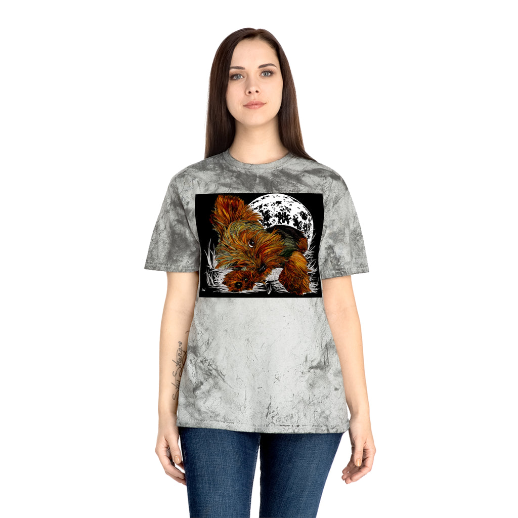 Colorful Puppy Moonlit Unisex T Shirt Perfect for Dog Lovers